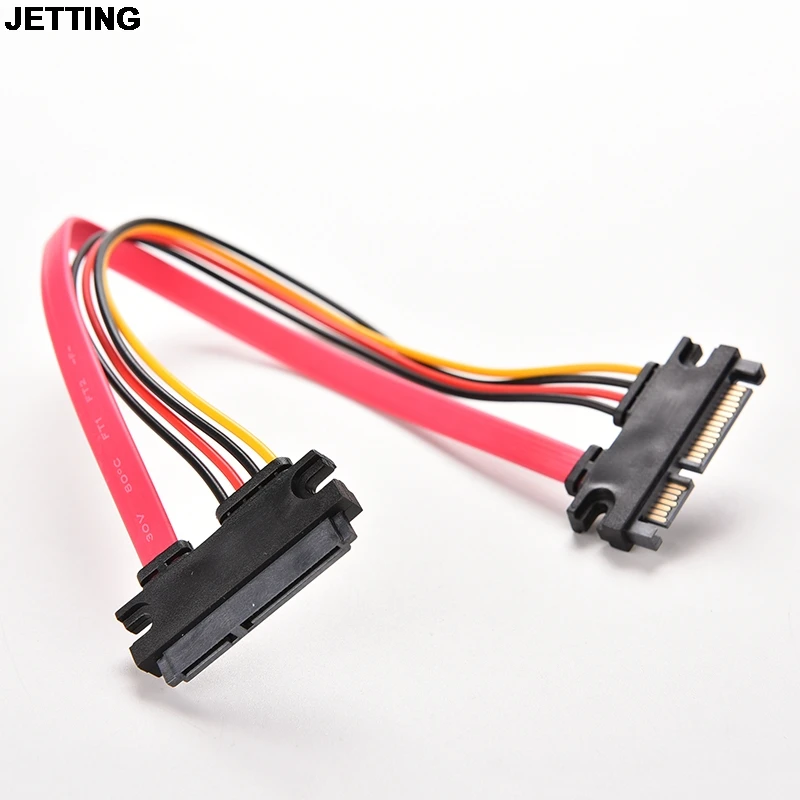 

JETTING 1 шт. 30 см 22Pin SATA кабель штекер к гнезду 7 + 15 Pin Serial ATA SATA Data Power Combo Удлинительный кабель соединитель