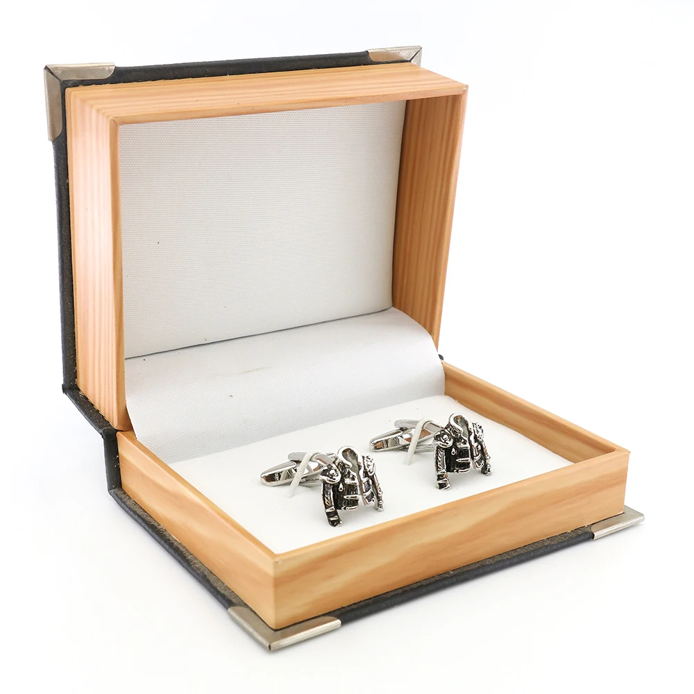 Men's Bullfighter Cufflinks Quality Brass Material Black Color Music Cuff Links Wholesale & Retail   - 5