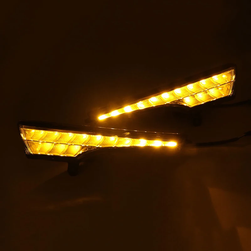 2 шт. для Nissan новая Teana или Altima 2013- Светодиодный дневной ходовой светильник DRL Автомобильная противотуманная фара 6000K белый светильник желтый