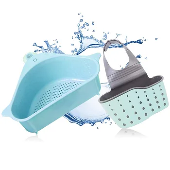 

Sink Basket, Triple-cornered Multifunctional Drain Shelf Sink Storage Holder for Kitchen Bathroom Support Corner Rack