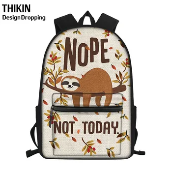 

THIKIN Chidlren Cute Sloth Print School Bag Kids Backpacks Students Schoolbags for Teenage Girls Boys Mochila Feminina Sac A Dos