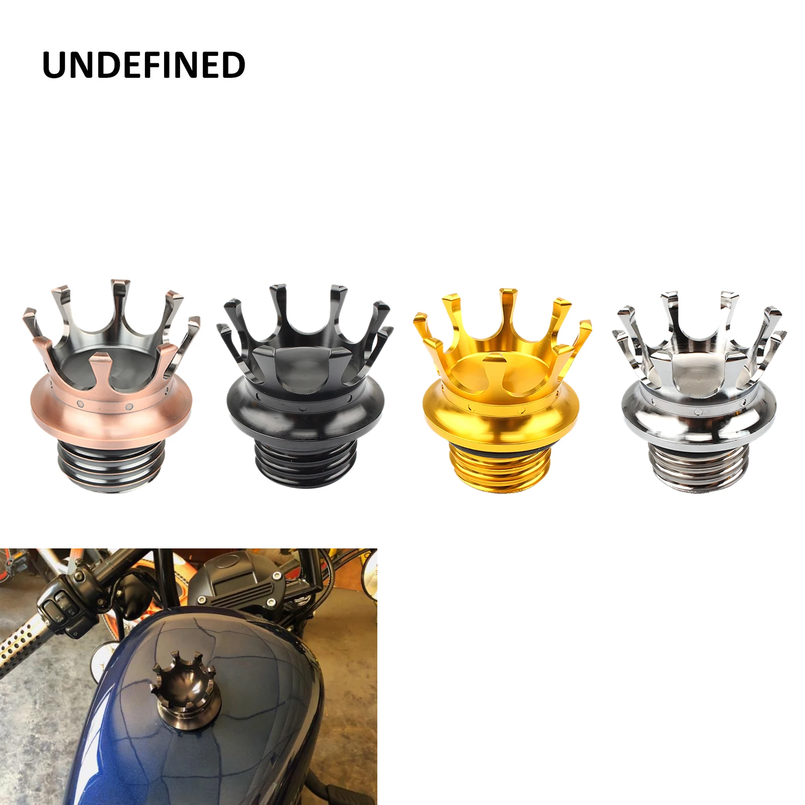 Motorcycle Crown Style Fuel Oil Gas Tank Cover Caps For Harley