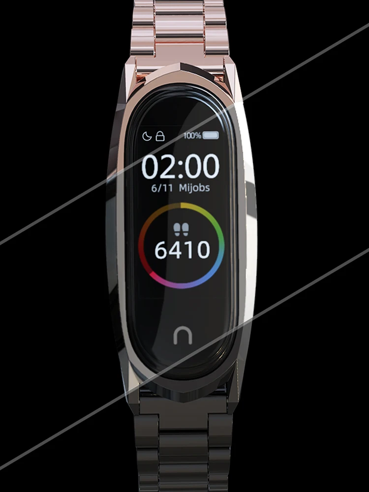 Mi jobs mi Band 4 3 металлические три бусины браслет для смарт-часов ремешок аксессуары для xiaomi mi band 4 3 Smartwatch Браслет ремешок