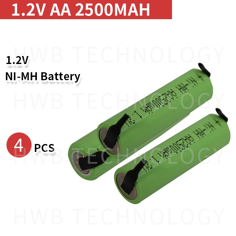 4 шт./лот Оригинальный Новый Ni MH 1 2 V AA 2500mAH аккумуляторные батареи ремень сварочная