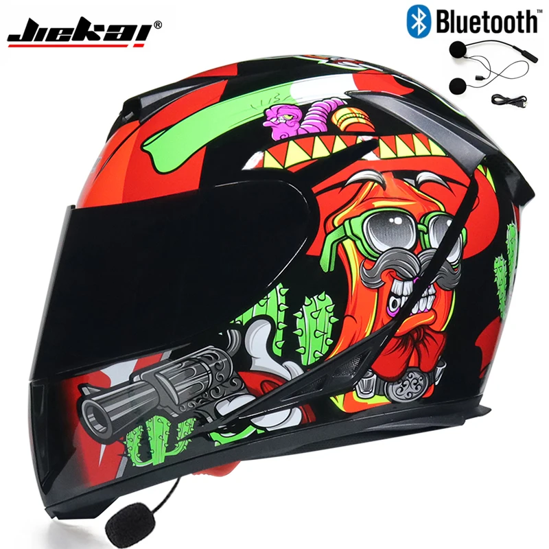 Bluetooth мотоциклетный шлем capacete cascos полное лицо гоночные шлемы двойной козырек гоночный шлем для мотокросса модульный мотоциклетный шлем - Цвет: b6