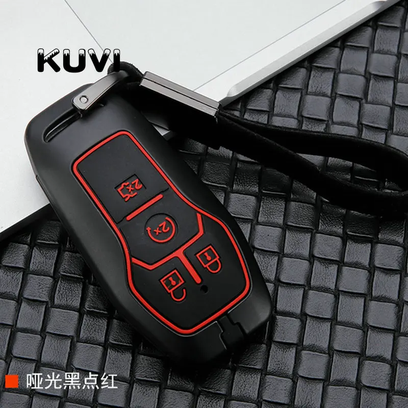 Carbon Fiber Alloy Car Remote Key Fob Shell Cover Case For Ford Fusion Mondeo Mustang F-150 Explorer Edge