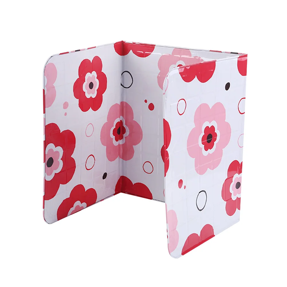 1PC Red Flower Kitchen Oil Plate Damper Practical Heat-insulation Aluminum Foil Oil Splash Oil Splatter Shield Board Screen Kitchen Tool - Цвет: 1PC Red Flower