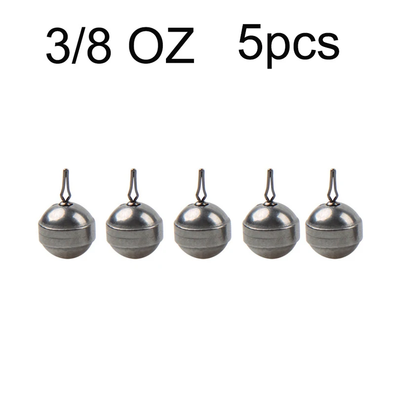 5 шт. 1/8 oz-1/2 унций шариковая форма рыболовные снасти из вольфрама падения веса рыболовные снасти инструменты - Цвет: 3-8 OZ