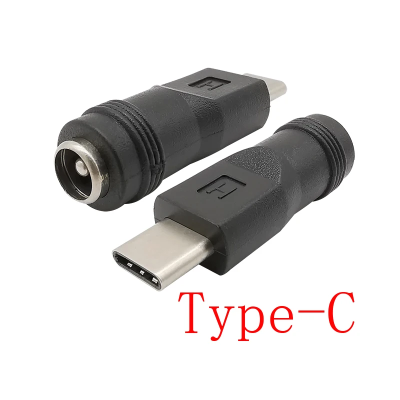 1 шт. адаптер питания постоянного тока Разъем USB Type-C штекер на гнездо 5 5x2 мм