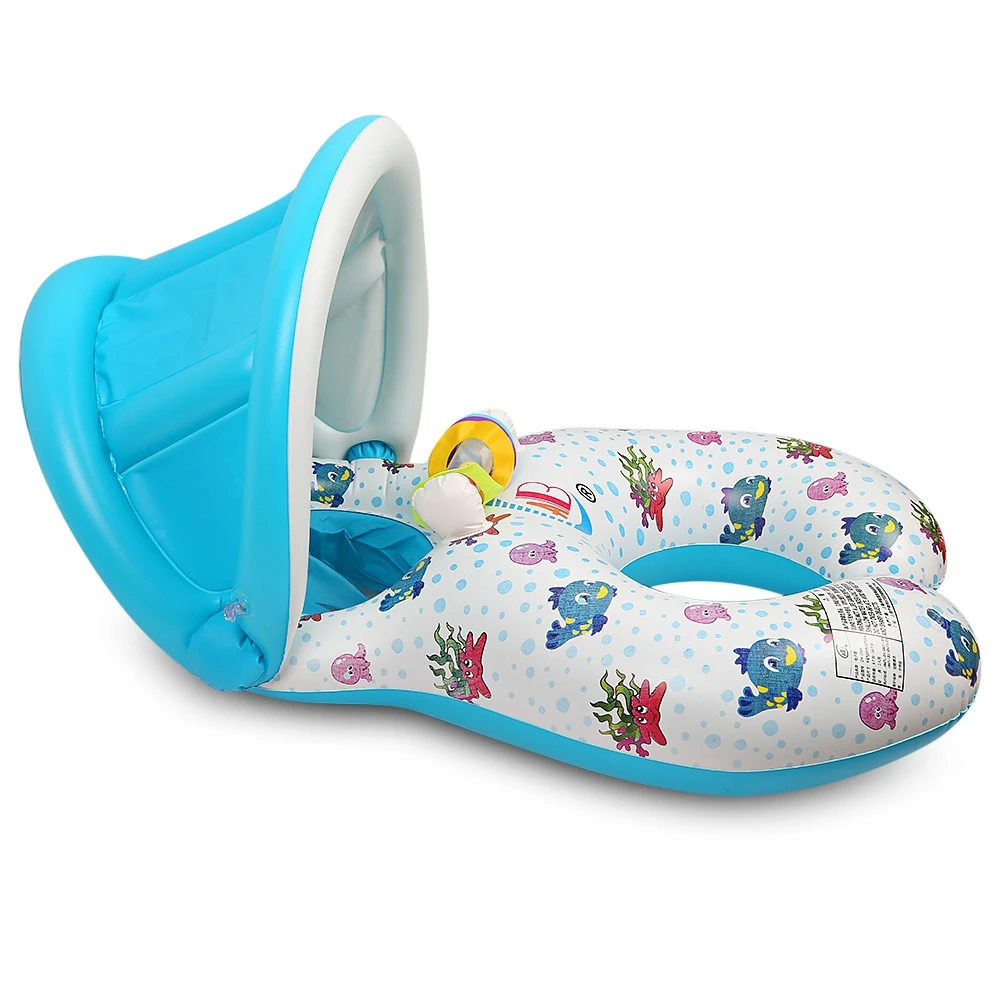 Inflatable Mother Baby Swim Float Ring Kids Seat Double Person Swimming Soft Ring Swimming Circle Babyfloat Accessories piscine (10)