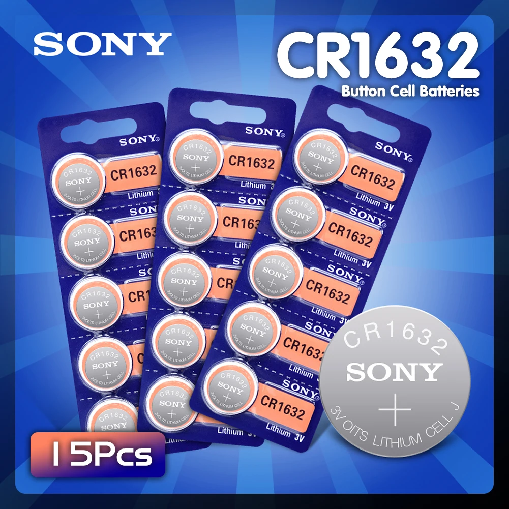 SONY 15pcs/lot CR1632 3V Original Lithium Battery For Watch Remote