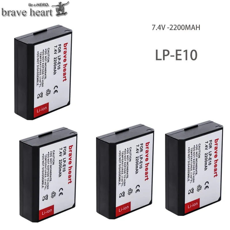 4x LP-E10 LP E10 LPE10 Камера батарея+ TYPE-C ЖК-дисплей двойной Зарядное устройство для цифровой однообъективной зеркальной камеры Canon EOS 1100D 1200D 1300D поцелуй X50 X70 X80 Rebel T3 T5 T6 - Цвет: 4battery