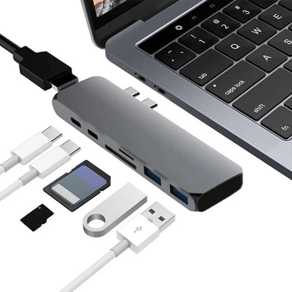 Портативный размер Многофункциональный usb-концентратор двойной тип-c многопортовый кардридер адаптер 4K HDMI подходит для MacBook Pro