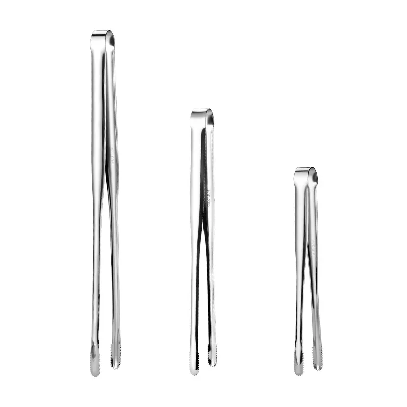 3-Size Barbecue Food Tong Non-Slip Cooking Clip Stainless Steel Portable Picnic Tweezer Salad Steak Clamp Kitchen Gadgets