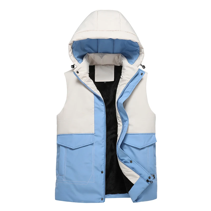 

Men's Vest Jacket Winter Warm Sleeveless Men Jacket Fashion Hooded Casual Vest Men Autumn Thicken Waistcoat