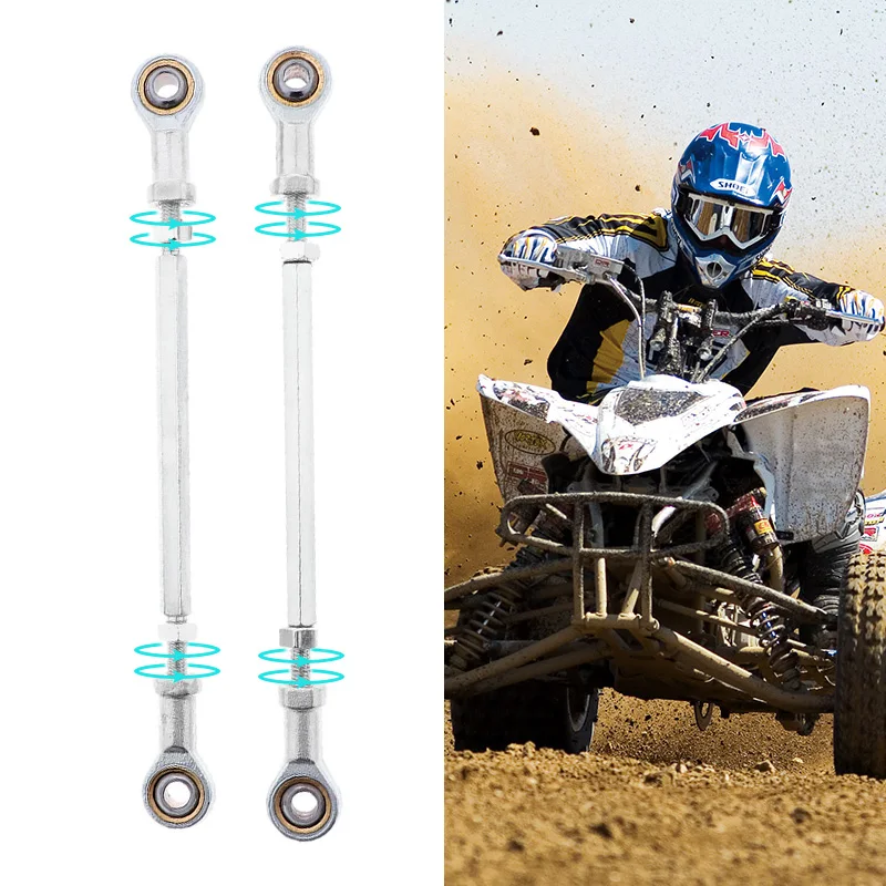 

2 Pcs Adjustable ATV Steering Shaft Tie Rods Rack Kit With Left & Right Hand Tie Rod Ball Joint For Modified ATV Quad Go Kart