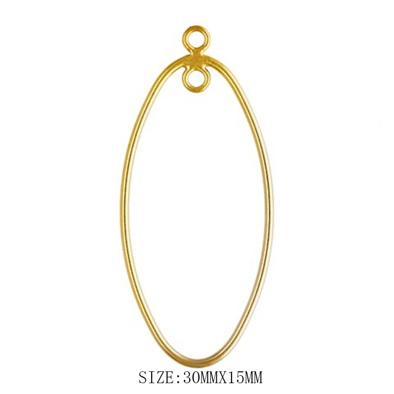 20MM/30MM 14K Gold Filled Oval Charm With Ring Gold Pendant for Jewelry Making DIY Necklace Earring Jewelry Findings Accessories