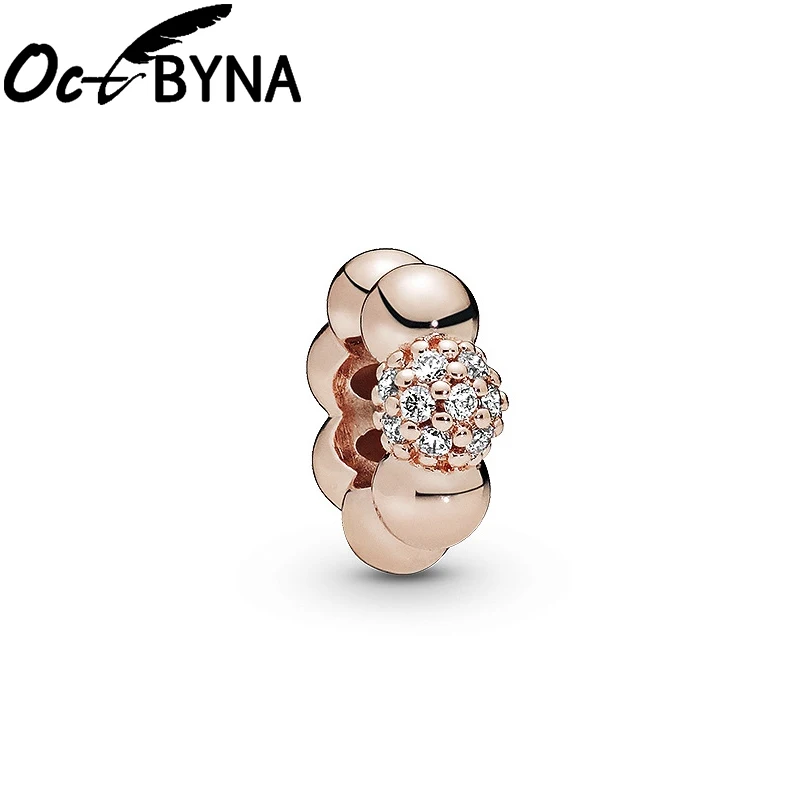 Octbyna Подвеска из розового золота с кристаллами и бусинами для женщин подходит