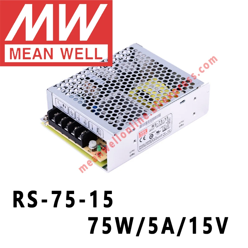 Rs 75 15 Mean Well 75w 5a 15v Dc Single Output Switching Rs 75 15 Mean Well 75w 5a 15v Dc Single