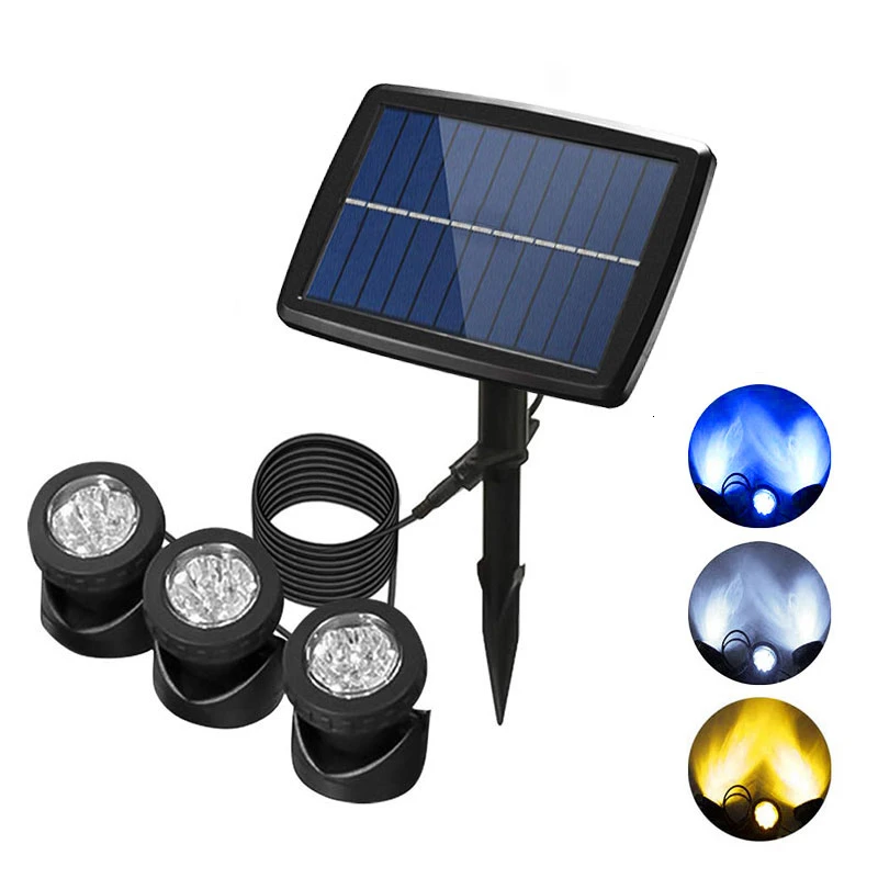 

DCOO Led Underwater Lights Solar Pond Landscape Light Projector Projector Light Ip68 Waterproof Underwater Pond Garden Lawn