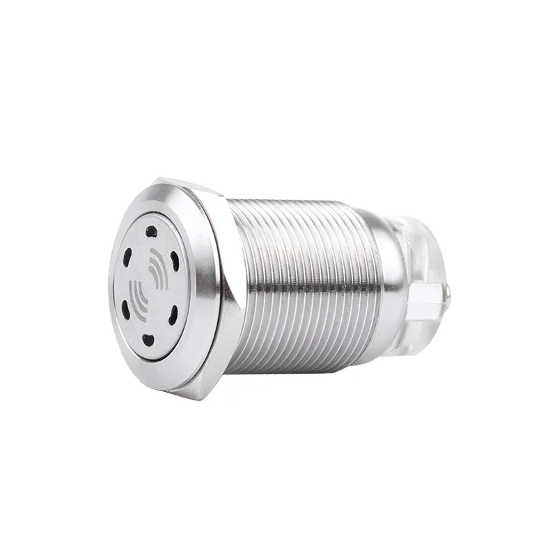 

19mm Metal Buzzer Intermittent Flash Stainless Steel High-decibel LED Acousto-optic Alarm 12V24V220V