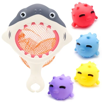 

1pc Lightweight Cartoon Creative Novel Durable Baby Bathing Toy Fishing Toy Children Toddler Kids with 4pcs Small Thorn Dolphin