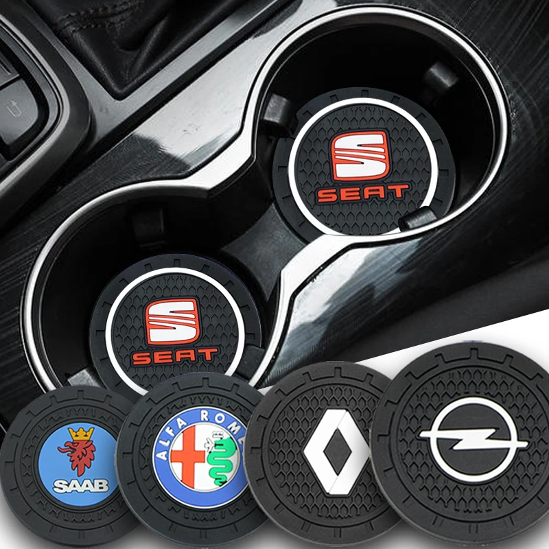 2pcs Carro Anti deslizamento da almofada Do Copo Coaster Do Emblema para BMW M 1 3 5 7 série M3 M5 e60 F10 F07 E90 F30 E89 E85 E91 X1 X3 X4 X5 X6 Carro Bens