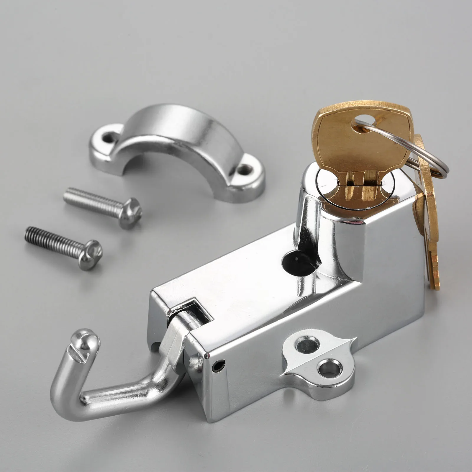 Замок для мотоциклетного шлема с 2 ключами хромированной черной трубки 22 мм 7/8