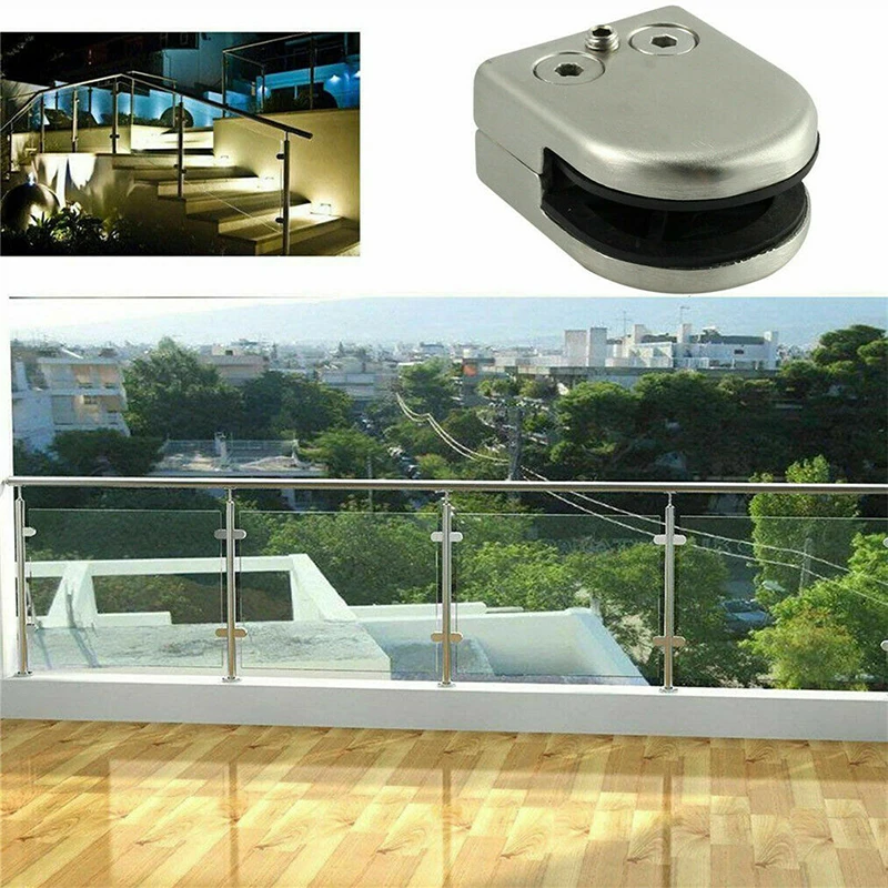 1Pcs/set High Quality Space Aluminum Glass Clips Adjustable Wall Mounted Glass Shelf Clamp Bracket 5-15mm Glass Holder