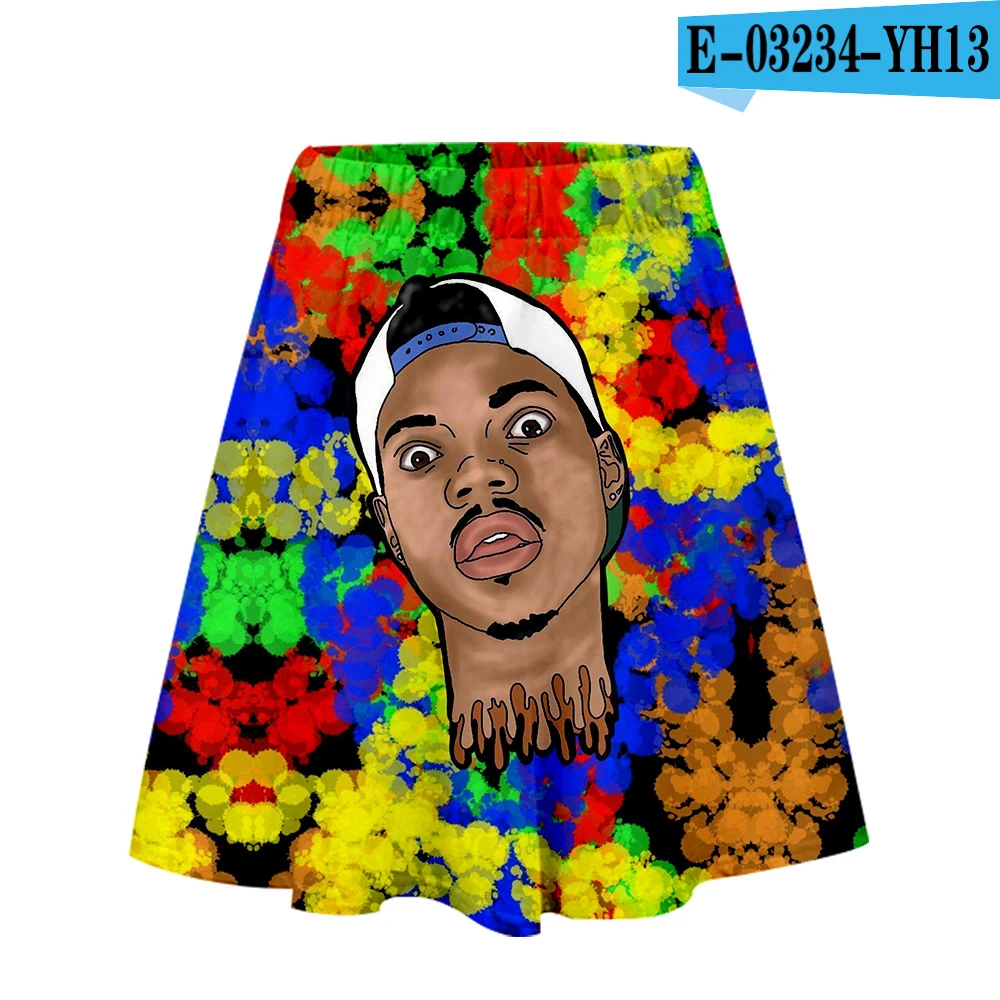 Chance The Rapper 3D полиэстер стильная юбка для девочек Повседневная летняя трендовая модная женская летняя повседневная юбка - Цвет: As shown