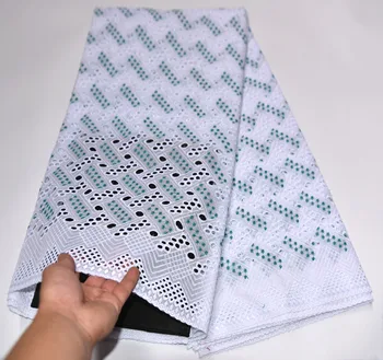 

African Cotton Lace Fabric 2020 High Quality Lace Holes Swiss Lace Fabric For Wedding Dress Nigerian Dry Lace Fabric FV-952