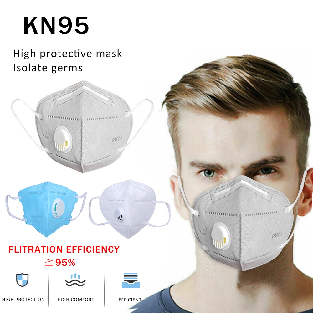 

In Stock! 10PCs KN95 Folding Valved Dust Mask PM2.5 Anti Virus Formaldehyde Bacteria Proof Face Mouth Masks Safe Breathable
