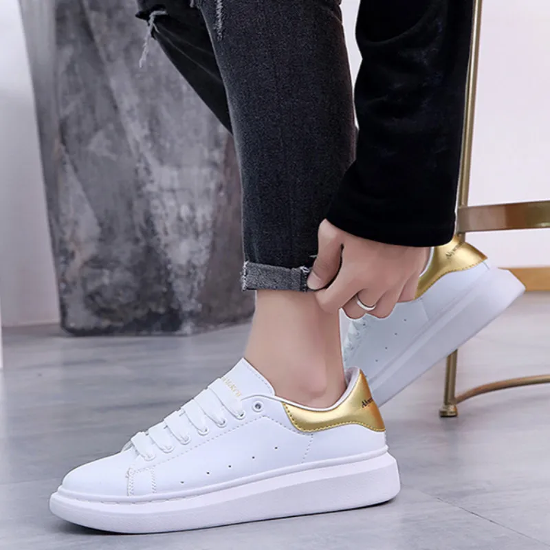 Kopen Nieuwe Liefhebbers Platform Sneakers Wit Schoenen Hoge Kwaliteit Vrouwen Skateboarden Schoenen Mcqueens Schoenen Lopen Zapatos De Hombre