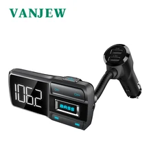 VANJEW BT77D Hands-free Bluetooth автомобильный комплект Автомобильный fm-передатчик двойной USB 5 В 3.4A автомобильный заряд телефона fm-модулятор mp3-плеер