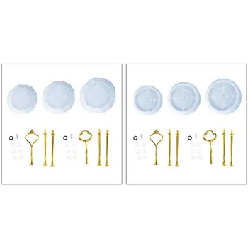 

New 1 Set Crystal Epoxy Resin Mold Three-layer 3D Fruit Tray Casting Silicone Mould