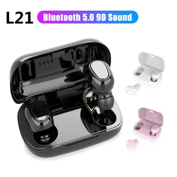 

L21 Bluetooth Earphone Wireless Earbuds 5.0 TWS Headsets Dual Earbuds Bass Sound for Huawei Xiaomi Iphone Samsung Mobile Phones