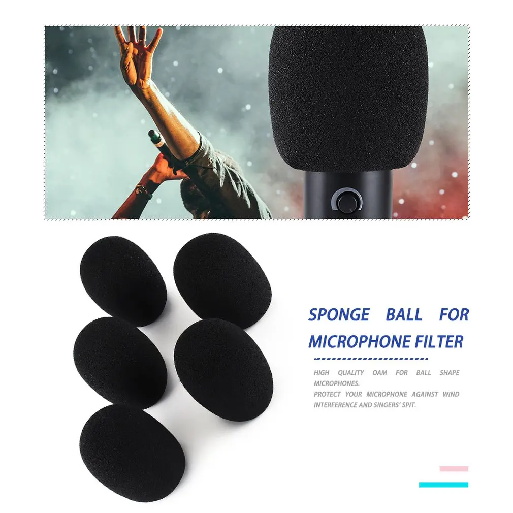 

5pcs Headset Replacement Foam Microphone Cover Mic Cover Windshield Headset Wind Shield Pop Filter Mic Cover Foam