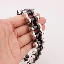 Панк полированный браслет для велосипедной цепи черная темная велосипедная цепь мужской браслет модный мужской 316L из нержавеющей стали ручная цепь