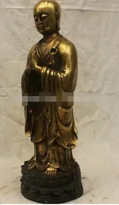 Китай Тибет, буддизм старая медная Бронзовая статуя Ksitigarbha Guru Будда