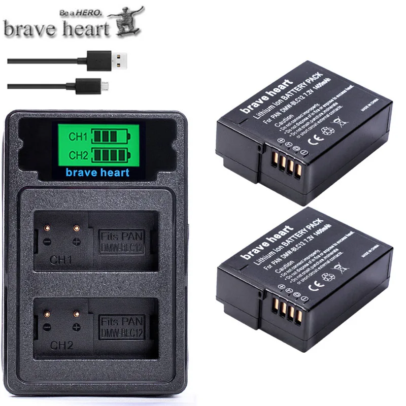 DMW-BLC12 BLC12E BLC12PP DMW BLC12 батарея+ двойное зарядное устройство/USB кабель для Panasonic Lumix FZ1000, FZ200, FZ300, G5, G6, G7, GH2, DMC-GX8