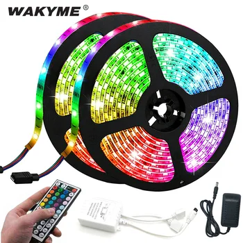 

WAKYME RGB LED Light Strips Waterproof 10M Flexible LED Strip 3528 SMD 600LEDs Ambilight TV Indoor Lighting with Remote Control