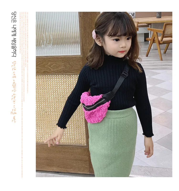 Monsisy Fanny Packs для девочек, поясная сумка, Детская шерстяная нагрудная сумка, Kawaii, зимний однотонный кошелек для телефона, кошелек для путешествий, поясная сумка