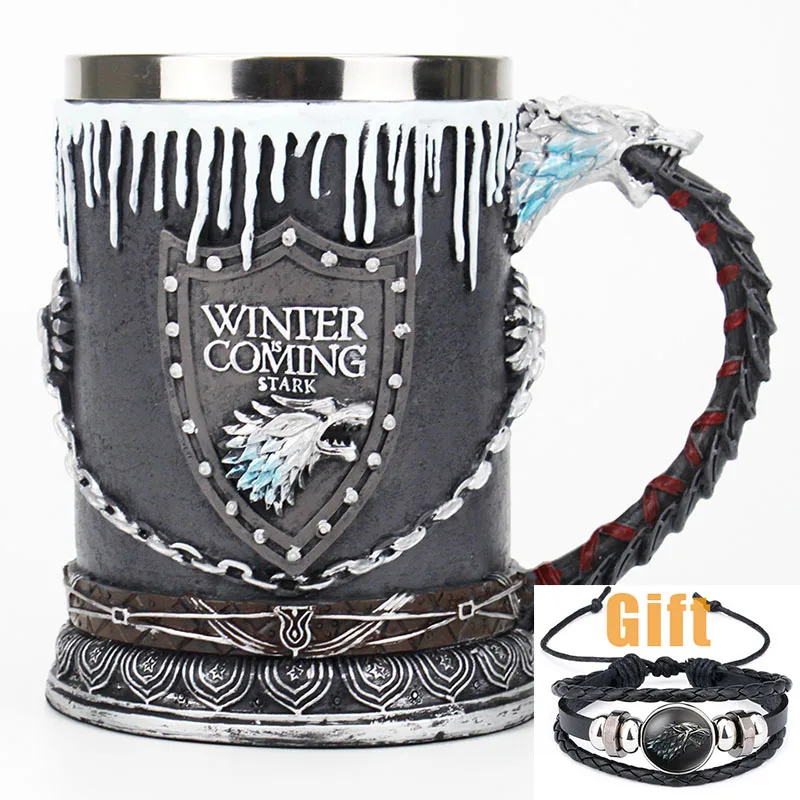 11 Игра престолов кружка Nemesis Now House Stark Tankard пиво кофе питейная посуда кружки 500-600 мл лучший подарок веера - Цвет: 11