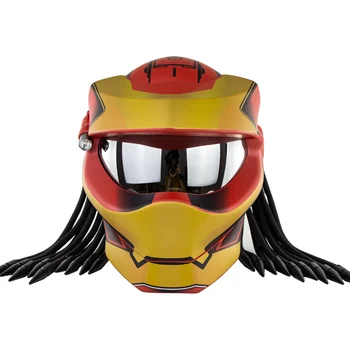 

Vintage Predator casco capacete moto Dot/GB Approved Soman SM958 Skull Flip up Full Face Motorcycle Helmet