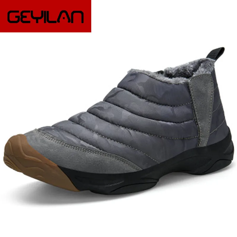 

Plus Size 35-46 Winter Men Women Snow Boots Waterproof Lightweight Man Desert Boots Unisex Fur Plush Warm Ankle Boots Booties