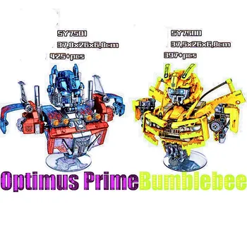 

Transformer movie Optimus Prime Bumblebee Autobots bust action figures Building blocks Bricks Children Toy gift