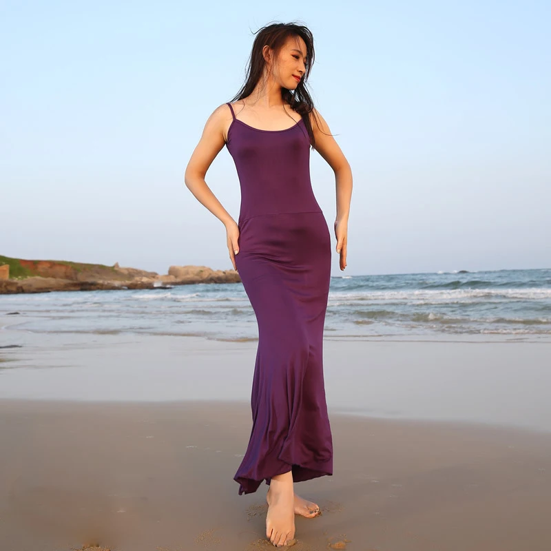 purple Женская Одежда для танцев Одежда для танца живота Хлопковое платье Khalegy интерьерные платья Аксессуары для костюмов - Цвет: purple