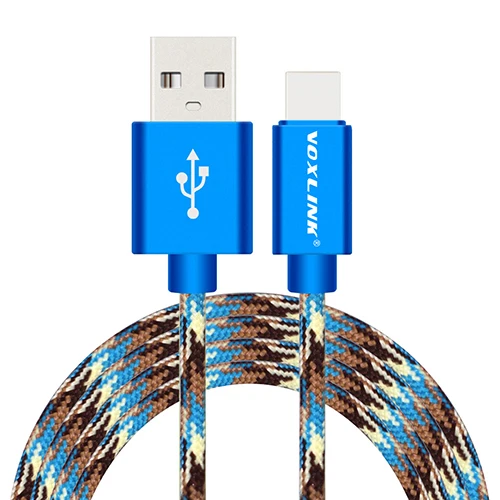 Blue USB кабель для iPhone VOXLINK нейлоновый Плетеный зарядный кабель для мобильного телефона для iPhone X 8 8plus 7s plus 6plus 5S Кабели для телефонов - Цвет: Blue