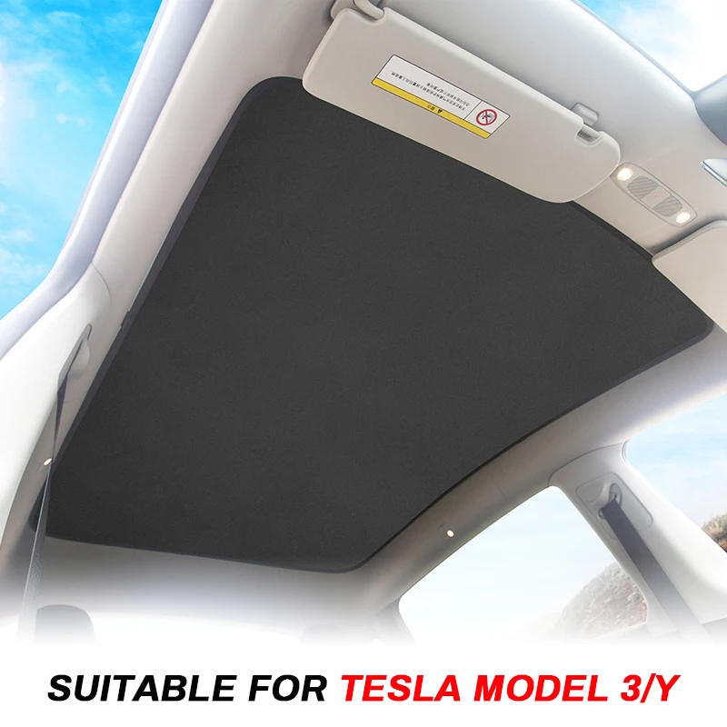 

For 19-21 Tesla Model 3 Model Y Sun Shades Upgrade Glass Roof Sunshade Sunroof Sun Protection Skylight Blind Shading Net Covers