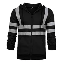 

2022NEW NEW Men Stripe Patchwork Hooded Jacket Ski Hoodies Reflective Visibility Workwear Coat Color Block High Quality Men's